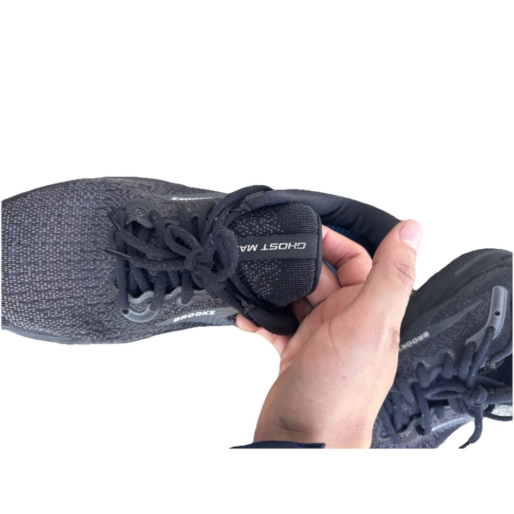 Brooks Ghost Max Men 9 Shoes Running 1104061D020 Black Gray Sneaker Gym Athletic - Picture 5 of 11